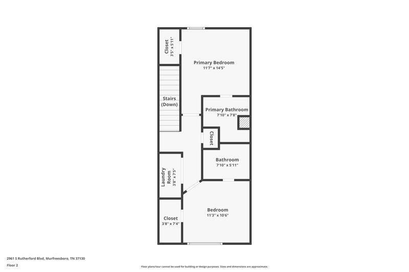 1,335/Mo, 2961 S Rutherford Blvd Apt B7 Murfreesboro, TN 37130 Floor Plan View 2