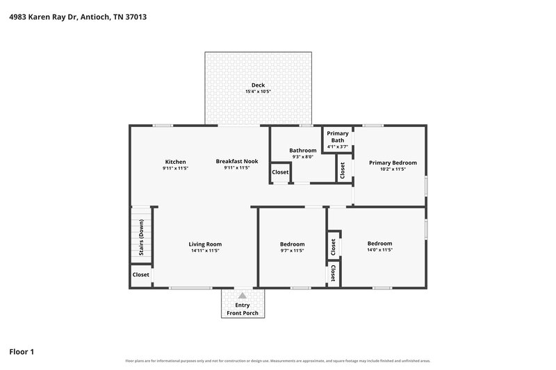 2,150/Mo, 4983 Karen Ray Dr Antioch, TN 37013 Floorplan View