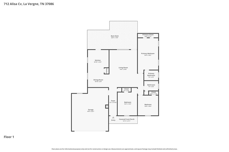 2,180/Mo, 712 Alisa Cv La Vergne, TN 37086 Floor Plan View