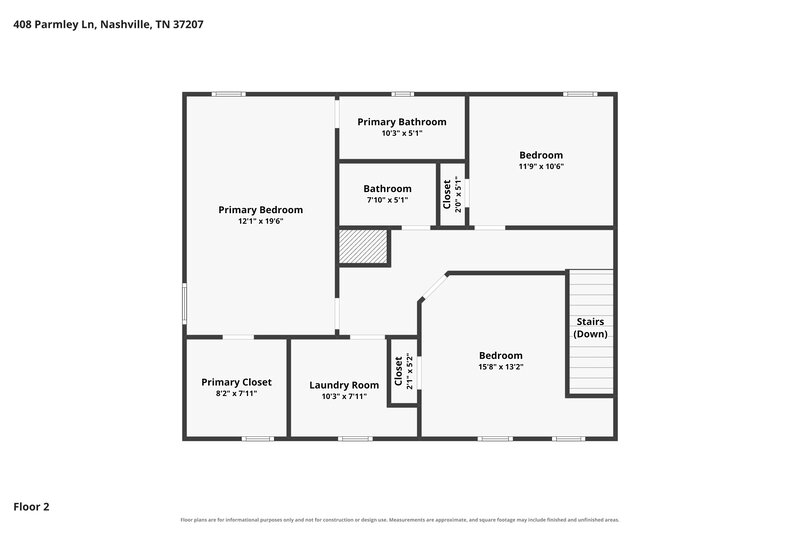 2,285/Mo, 408 Parmley Ln Nashville, TN 37207 Floor Plan View 2