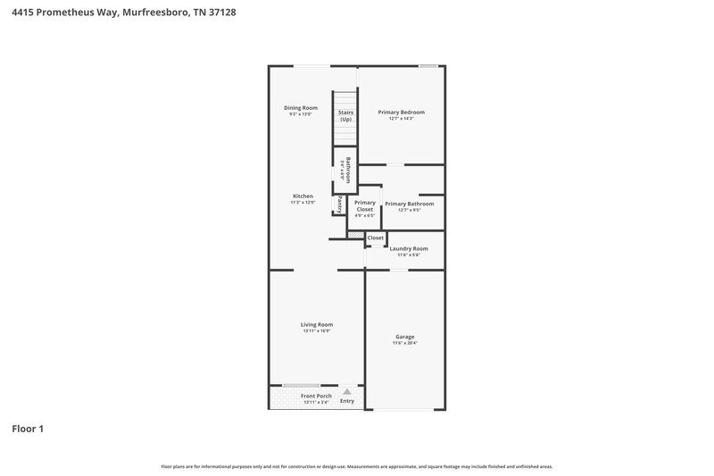 2,240/Mo, 4415 Prometheus Way Murfreesboro, TN 37128 Floor Plan View