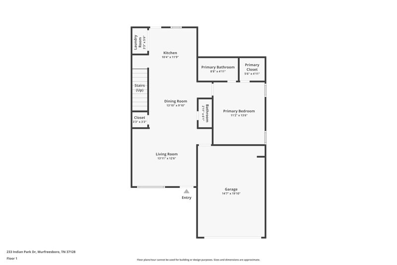 1,915/Mo, 233 Indian Park Dr Murfreesboro, TN 37128 Floor Plan View