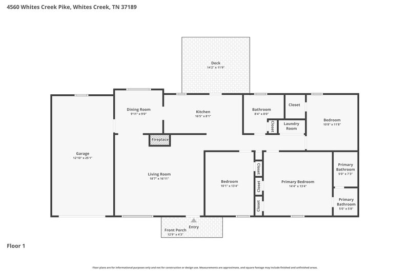 2,255/Mo, 4560 Whites Creek Pike Whites Creek, TN 37189 Floor Plan View