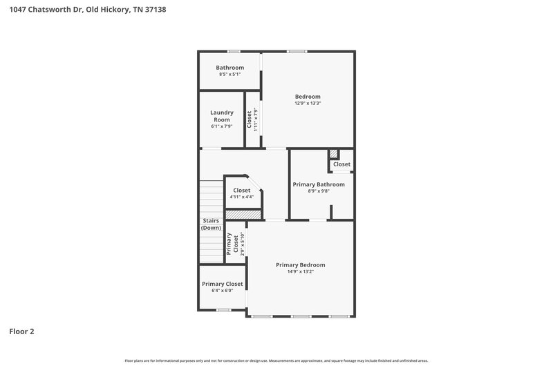 1,990/Mo, 1047 Chatsworth Dr Old Hickory, TN 37138 Floor Plan View 2