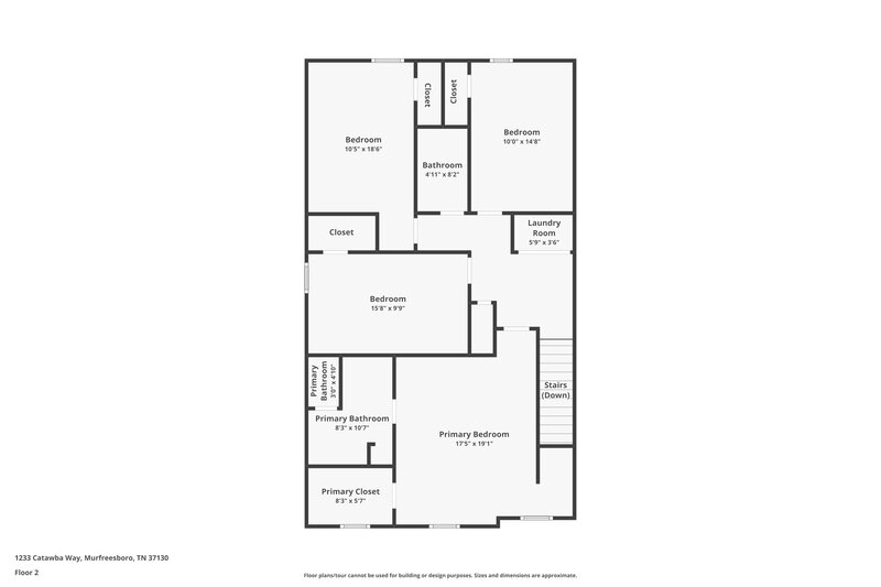 2,255/Mo, 1233 Catawba Way Murfreesboro, TN 37130 Floor Plan View 2
