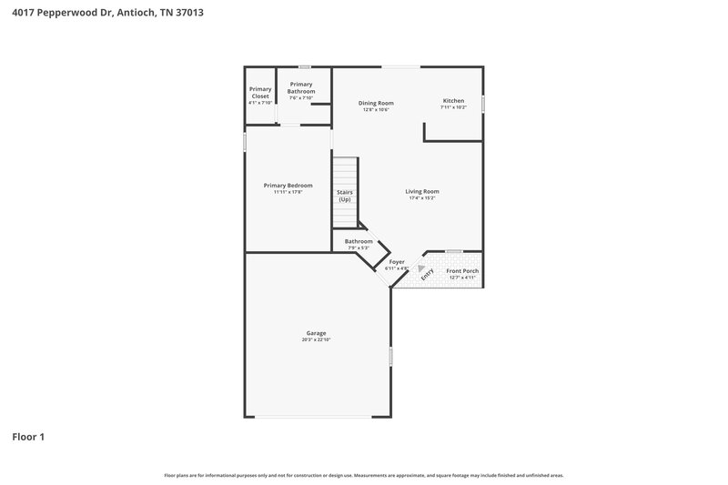 2,280/Mo, 4017 Pepperwood Dr Antioch, TN 37013 Floor Plan View