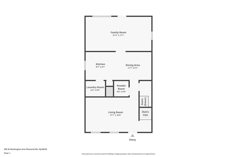 2,695/Mo, 305 WEST WASHINGTON AVENUE Pleasantville, NJ 08232 Floor Plan View