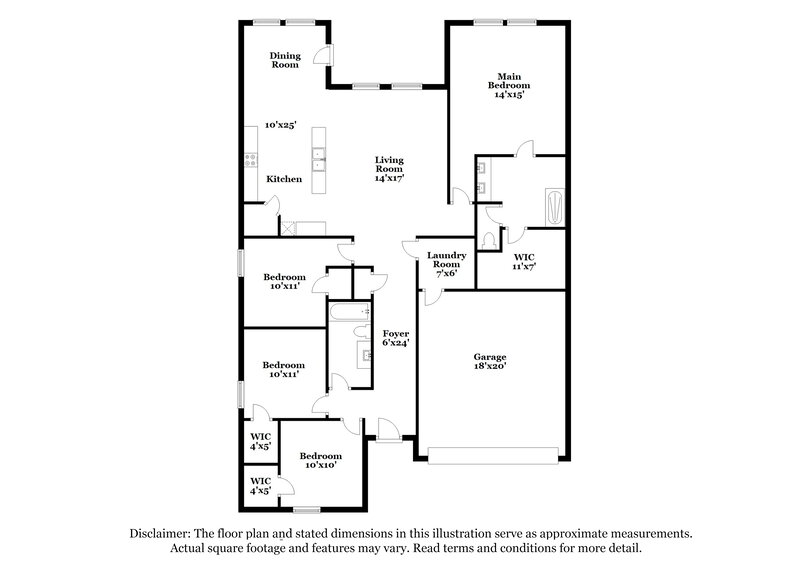 1,835/Mo, 10521 SW 37th Street Mustang, OK 73064 Floor Plan View