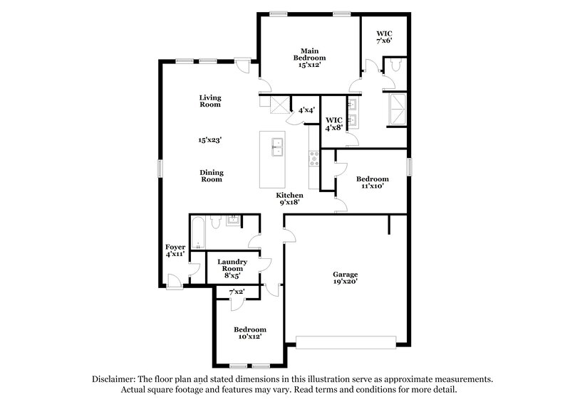 1,715/Mo, 10513 SW 37th Street Mustang, OK 73064 Floor Plan View