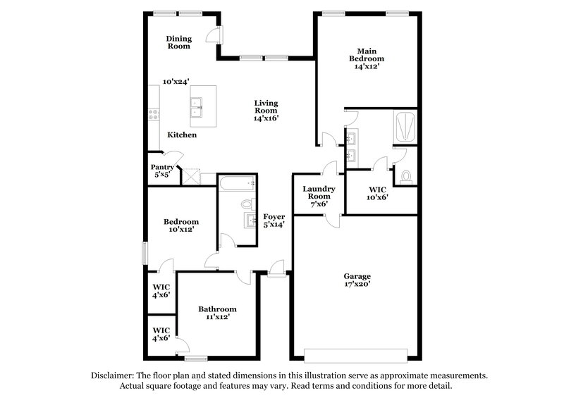 1,690/Mo, 10417 SW 37th Street Mustang, OK 73064 Floor Plan View