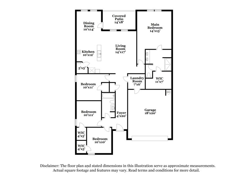 1,920/Mo, 10404 SW 37th Street Mustang, OK 73064 Floor Plan View