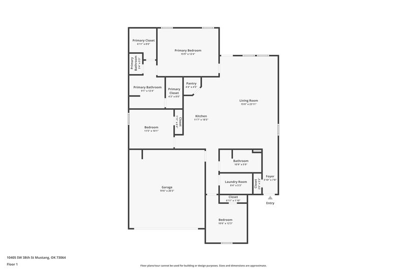 1,715/Mo, 10405 SW 38th Street Mustang, OK 73064 Floor Plan View