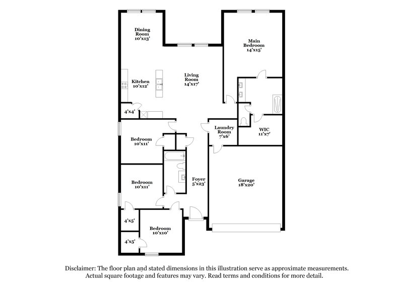 1,650/Mo, 10417 SW 38th Street Mustang, OK 73064 Floor Plan View