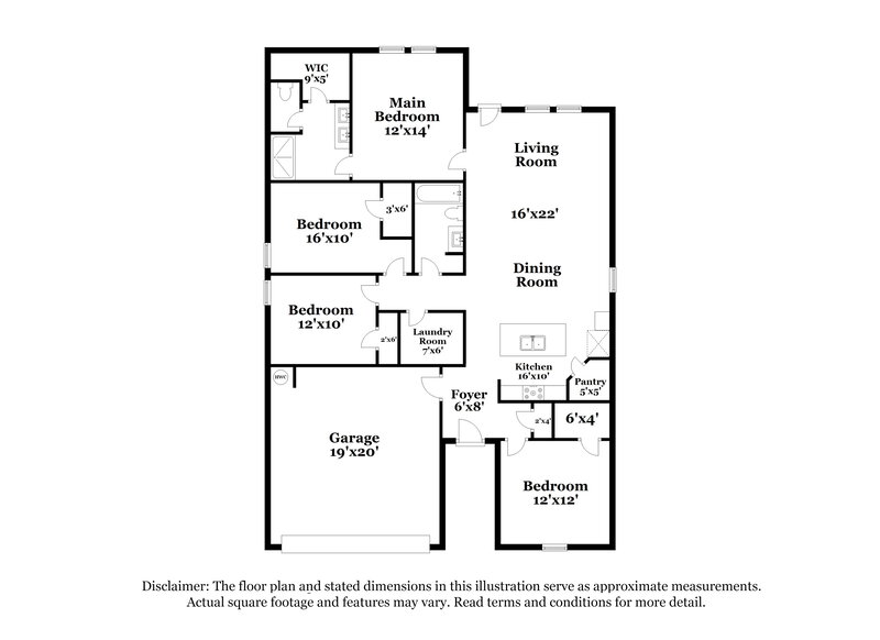 1,780/Mo, 10501 SW 38th Street Mustang, OK 73064 Floor Plan View