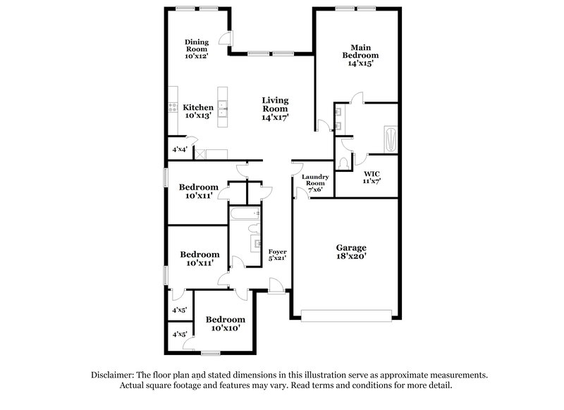 1,735/Mo, 10520 SW 38th Street Mustang, OK 73064 Floor Plan View