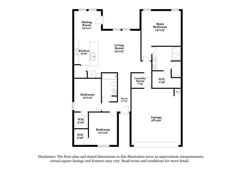 1,715/Mo, 10400 SW 38th Street Mustang, OK 73064 Floor Plan View