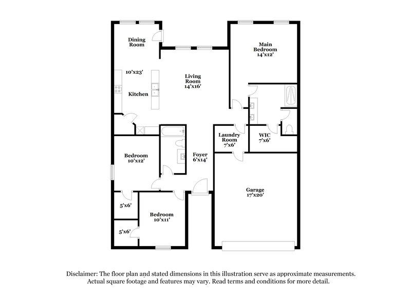 1,690/Mo, 3913 Sara Park Drive Mustang, OK 73064 Floor Plan View