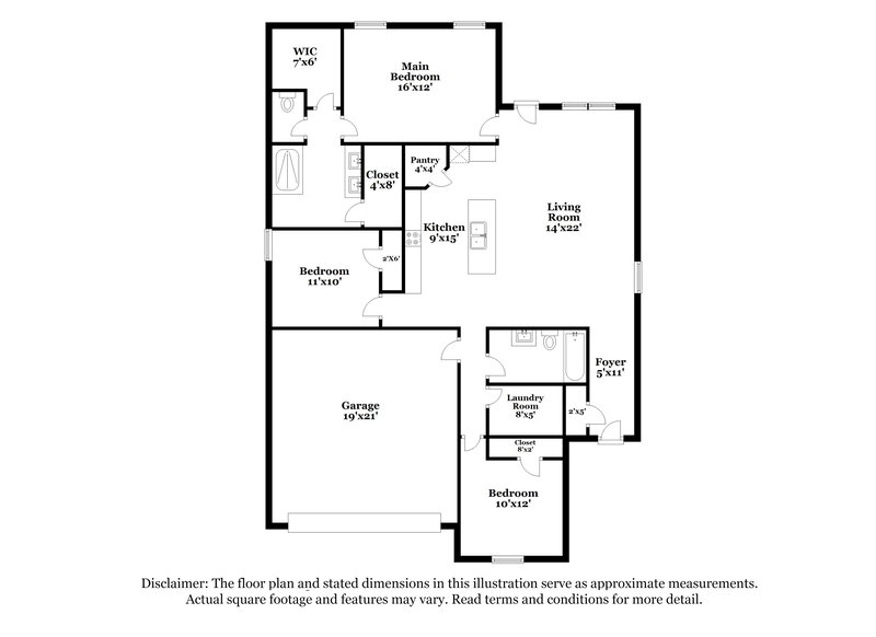 1,715/Mo, 10413 SW 39th Street Mustang, OK 73064 Floor Plan View