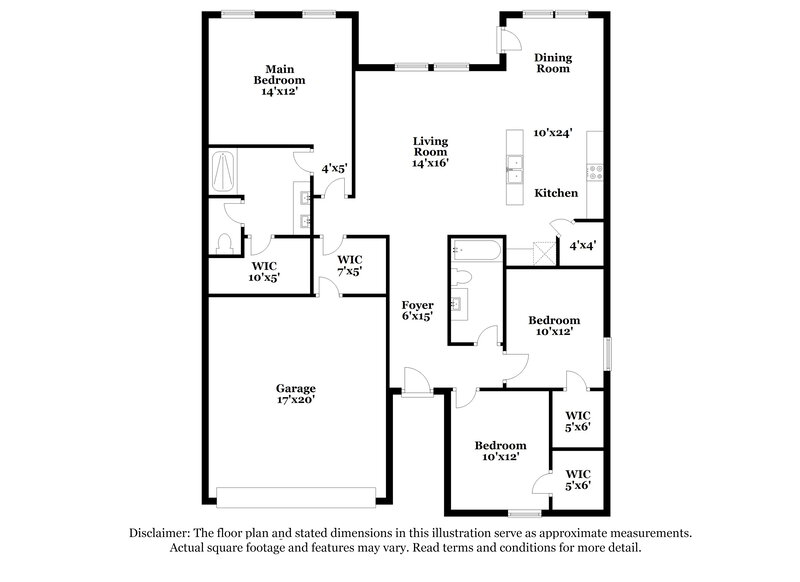 1,690/Mo, 4000 Canyon Ridge Lane Mustang, OK 73064 Floor Plan View