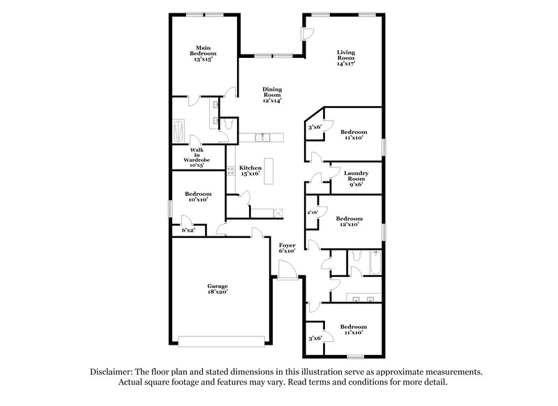 2,185/Mo, 10516 SW 39th Street Mustang, OK 73064 Floor Plan View