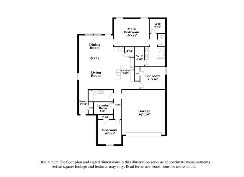 1,715/Mo, 10405 SW 40th Street Mustang, OK 73064 Floor Plan View
