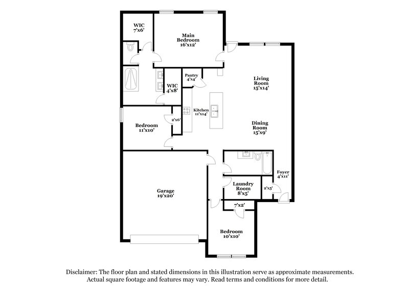 1,715/Mo, 10417 SW 40th Street Mustang, OK 73064 Floor Plan View