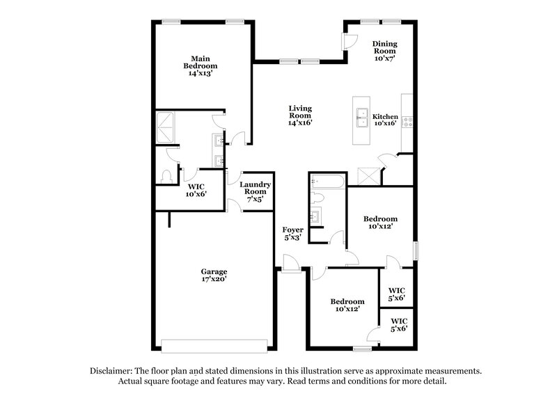 1,690/Mo, 10505 SW 40th Street Mustang, OK 73064 Floor Plan View