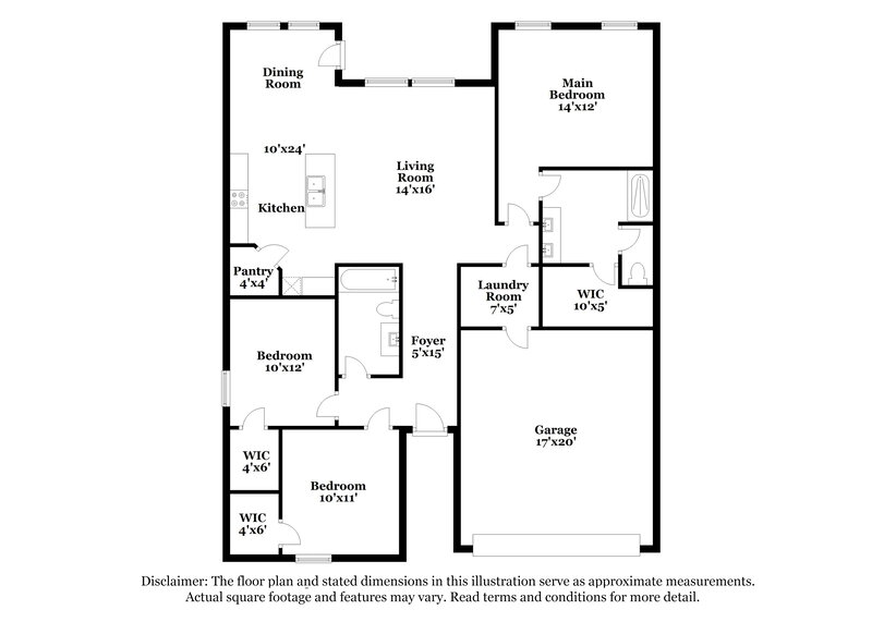 1,690/Mo, 10508 SW 40th Street Mustang, OK 73064 Floor Plan View