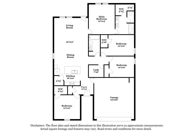 1,850/Mo, 10504 SW 40th Street Mustang, OK 73064 Floor Plan View