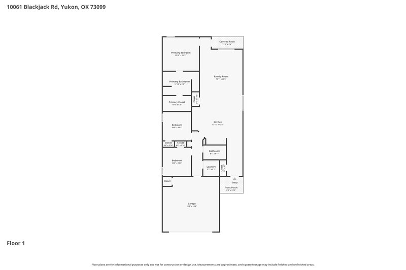 1,595/Mo, 10061 Blackjack Rd Yukon, OK 73099 Floorplan View