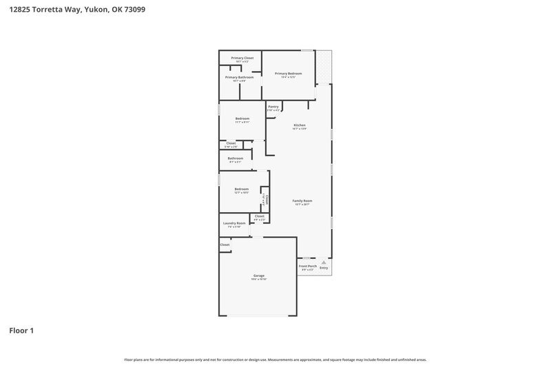 1,585/Mo, 12825 Torretta Way Yukon, OK 73099 Floor Plan View
