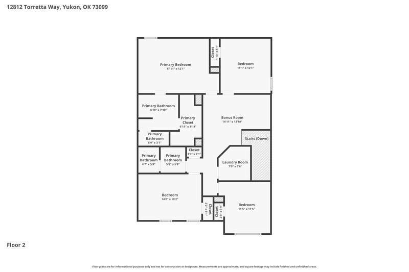 1,990/Mo, 12812 Torretta Way Yukon, OK 73099 Floor Plan View 2