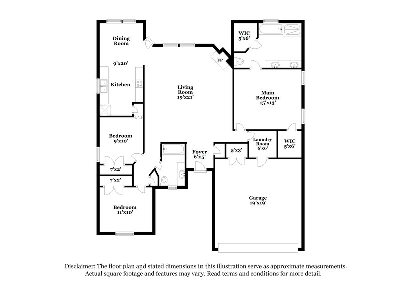 1,455/Mo, 1405 Cherokee Ln Blanchard, OK 73010 Floor Plan View