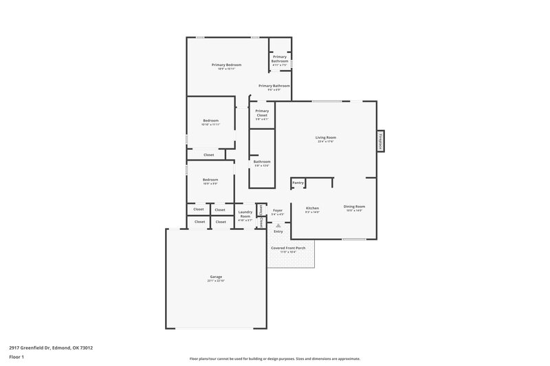 1,630/Mo, 2917 Greenfield Dr Edmond, OK 73012 Floor Plan View
