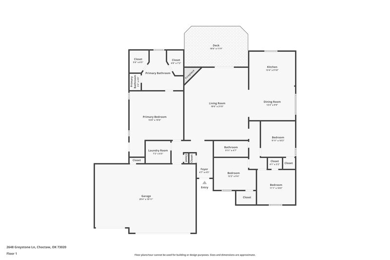 1,785/Mo, 2648 Greystone Ln Choctaw, OK 73020 Floor Plan View