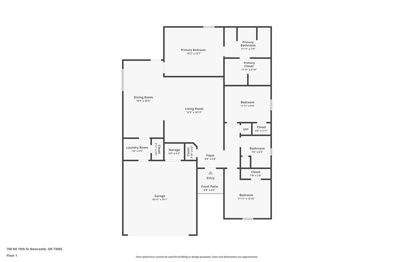 1,675/Mo, 700 NE 19th Street Newcastle, OK 73065 Floor Plan View
