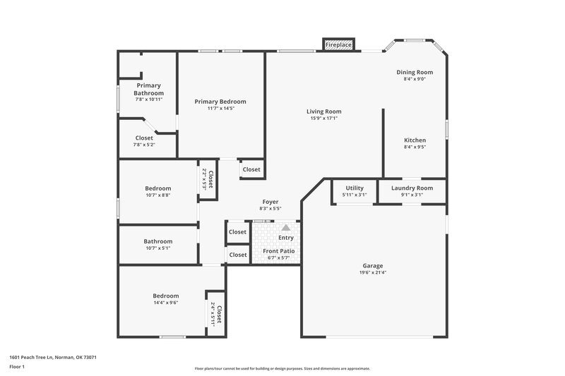 2,130/Mo, 1601 Peach Tree Ln Norman, OK 73071 Floor Plan View