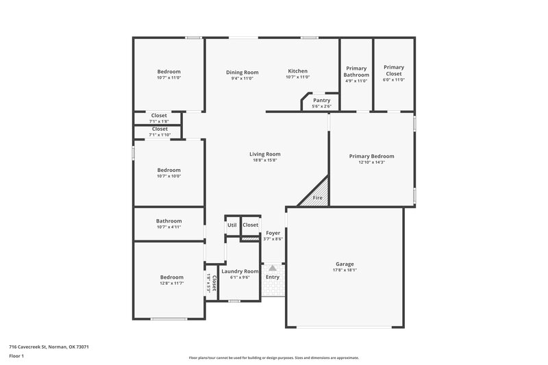 1,575/Mo, 716 Cavecreek St Norman, OK 73071 Floor Plan View
