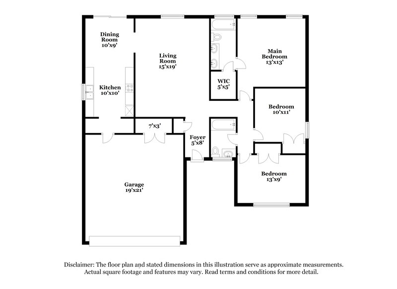 1,460/Mo, 813 Shadowhill St Norman, OK 73071 Floor Plan View