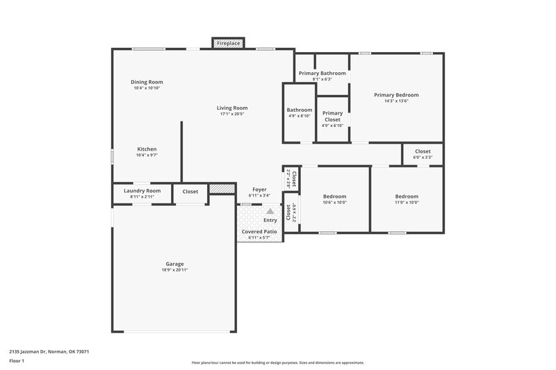 1,460/Mo, 2135 Jazzman Dr Norman, OK 73071 Floor Plan View