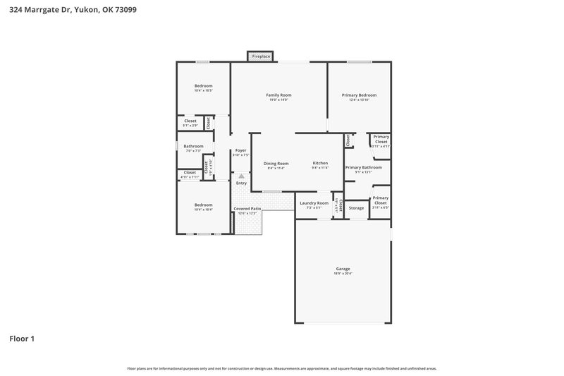 1,720/Mo, 324 Marrgate Dr Yukon, OK 73099 Floor Plan View