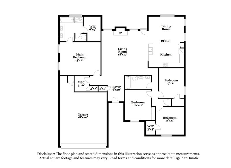 1,605/Mo, 12004 NW 6th St Yukon, OK 73099 Floor Plan View