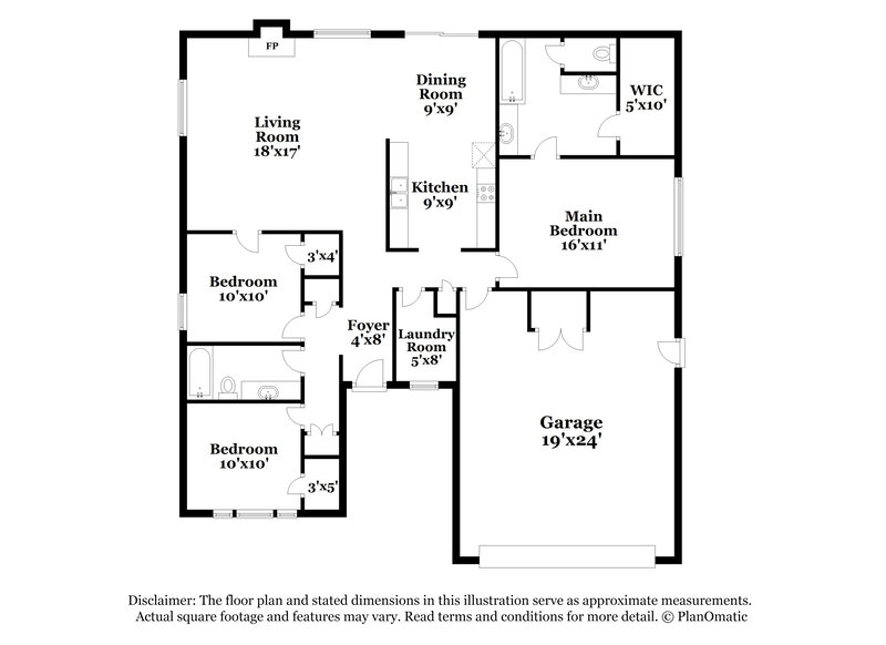 1,530/Mo, 12500 NW 3rd St Yukon, OK 73099 Floor Plan View