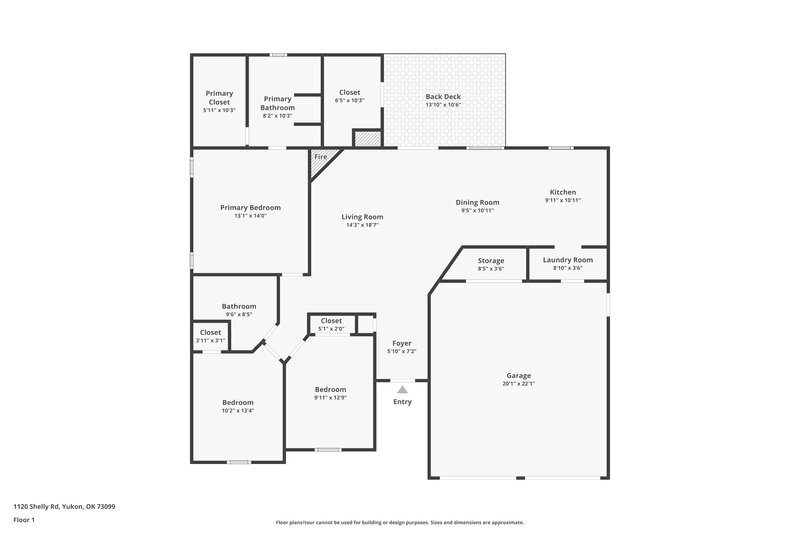 1,495/Mo, 1120 Shelly Rd Yukon, OK 73099 Floor Plan View