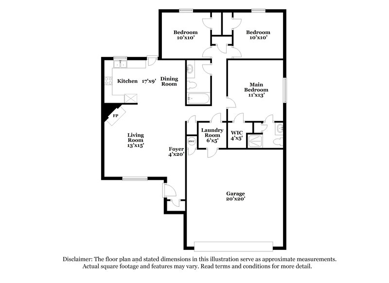 1,400/Mo, 12509 Ridgegate Rd Yukon, OK 73099 Floor Plan View