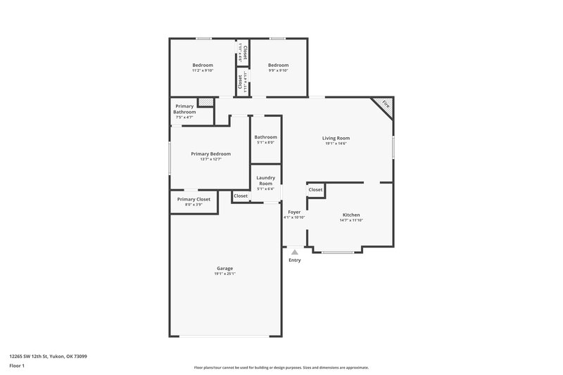 1,415/Mo, 12265 SW 12th St Yukon, OK 73099 Floor Plan View