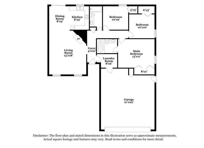 1,200/Mo, 10321 Koch Dr Oklahoma City, OK 73130 Floor Plan View