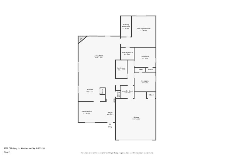 1,510/Mo, 7000 Old Glory Ln Oklahoma City, OK 73135 Floor Plan View