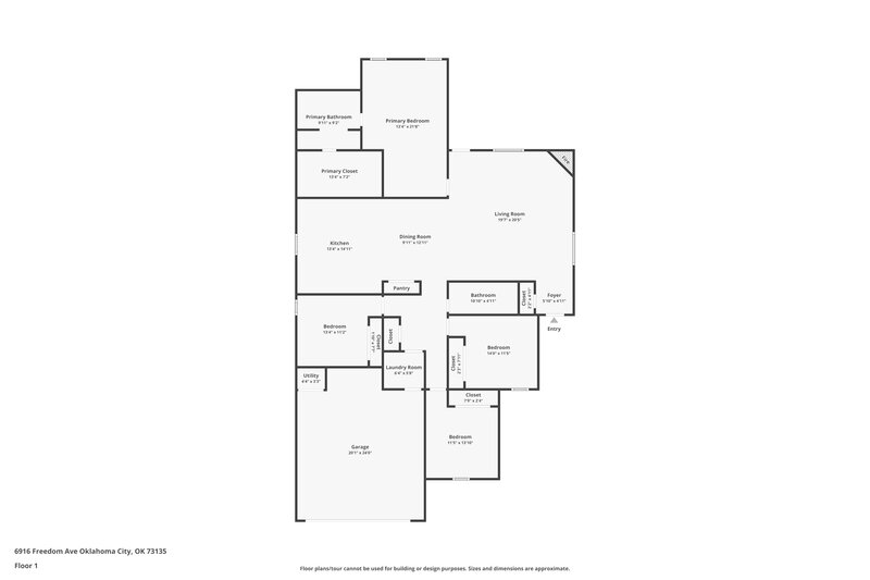 1,790/Mo, 6916 Freedom Ave Oklahoma City, OK 73135 Floor Plan View