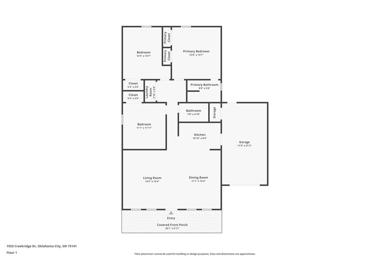 1,330/Mo, 1933 Creekridge Dr Oklahoma City, OK 73141 Floor Plan View